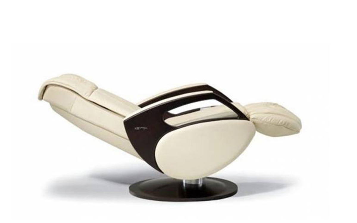 sillón de masaje Keyton Dynamic SensorSpa elegante en piel y madera