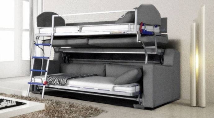 SOFÁ CAMA LITERA: Un sofá y dos camas en el mismo espacio