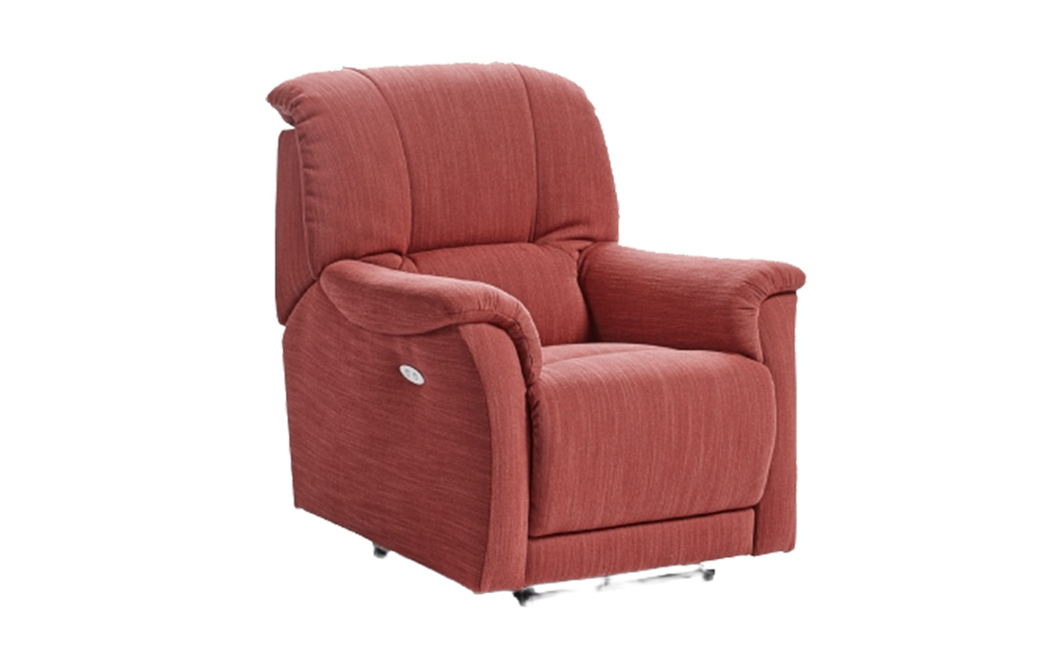 sillón reclinable mullido con respaldo envolvente y sistema pared cero