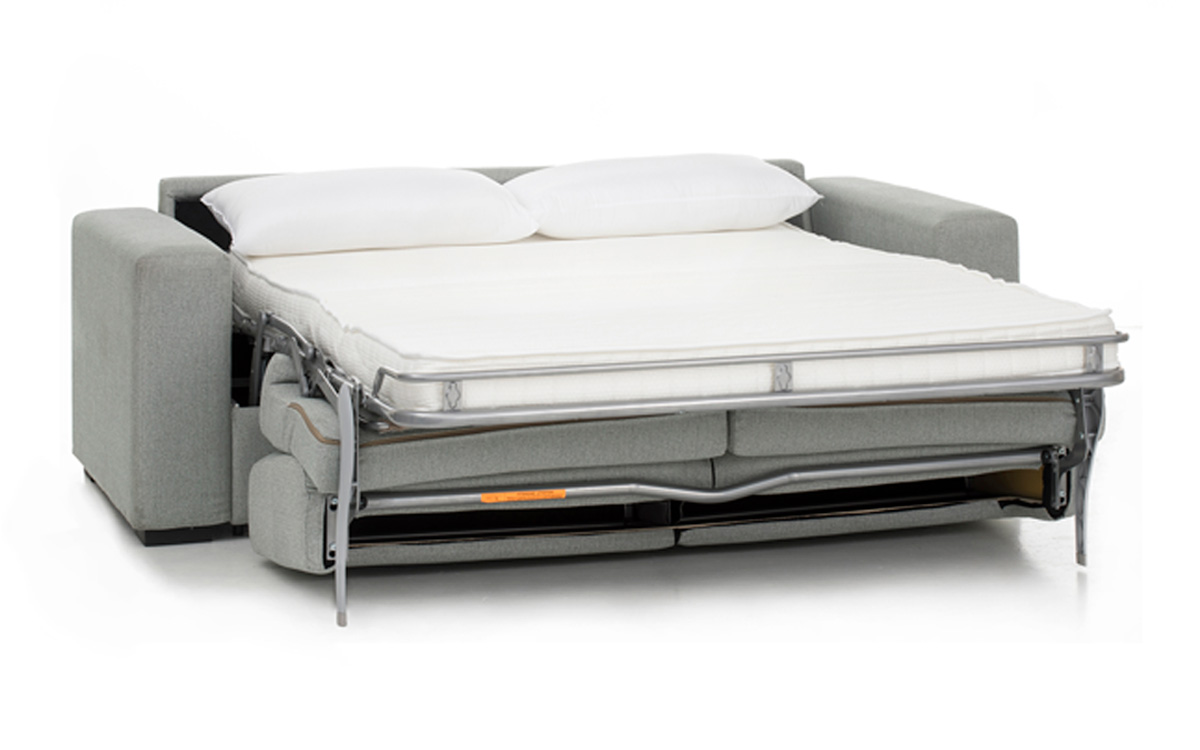Sofá Cama 140x200 con Colchón Viscoelástico y Apertura Italiana para Espacios Pequeños. Diseño abierto.