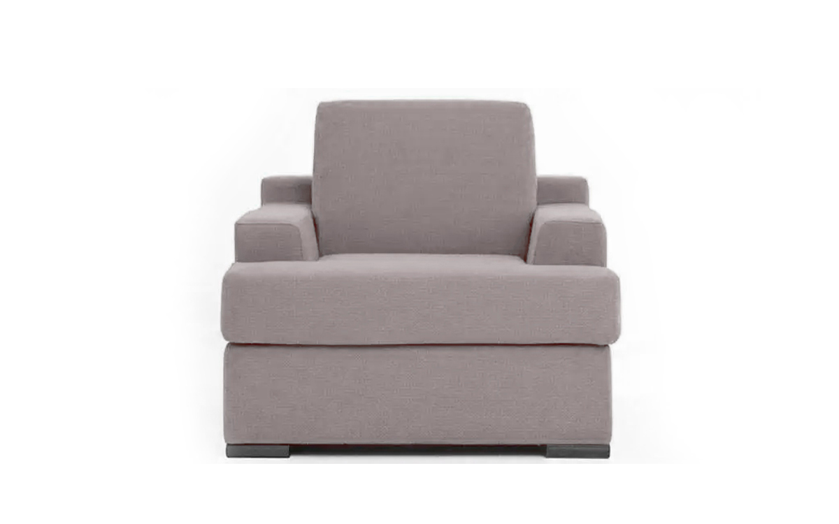 Sillón cama de 80x190 con fácil apertura, colchón HR y hueco para almohadas. Ideal para espacios pequeños. Diseño frontal.