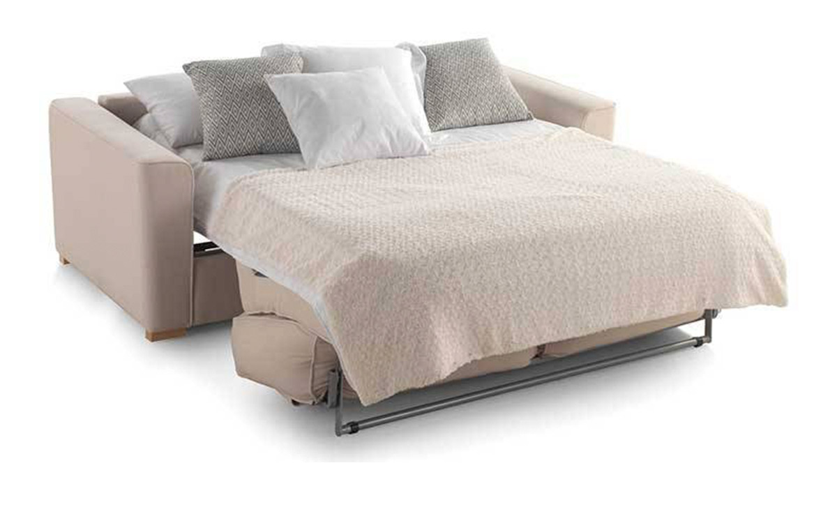 Sofá cama de matrimonio con chaise longue, económico y funcional, apertura italiana sin quitar almohadones, diseño moderno. Diseño abierto.